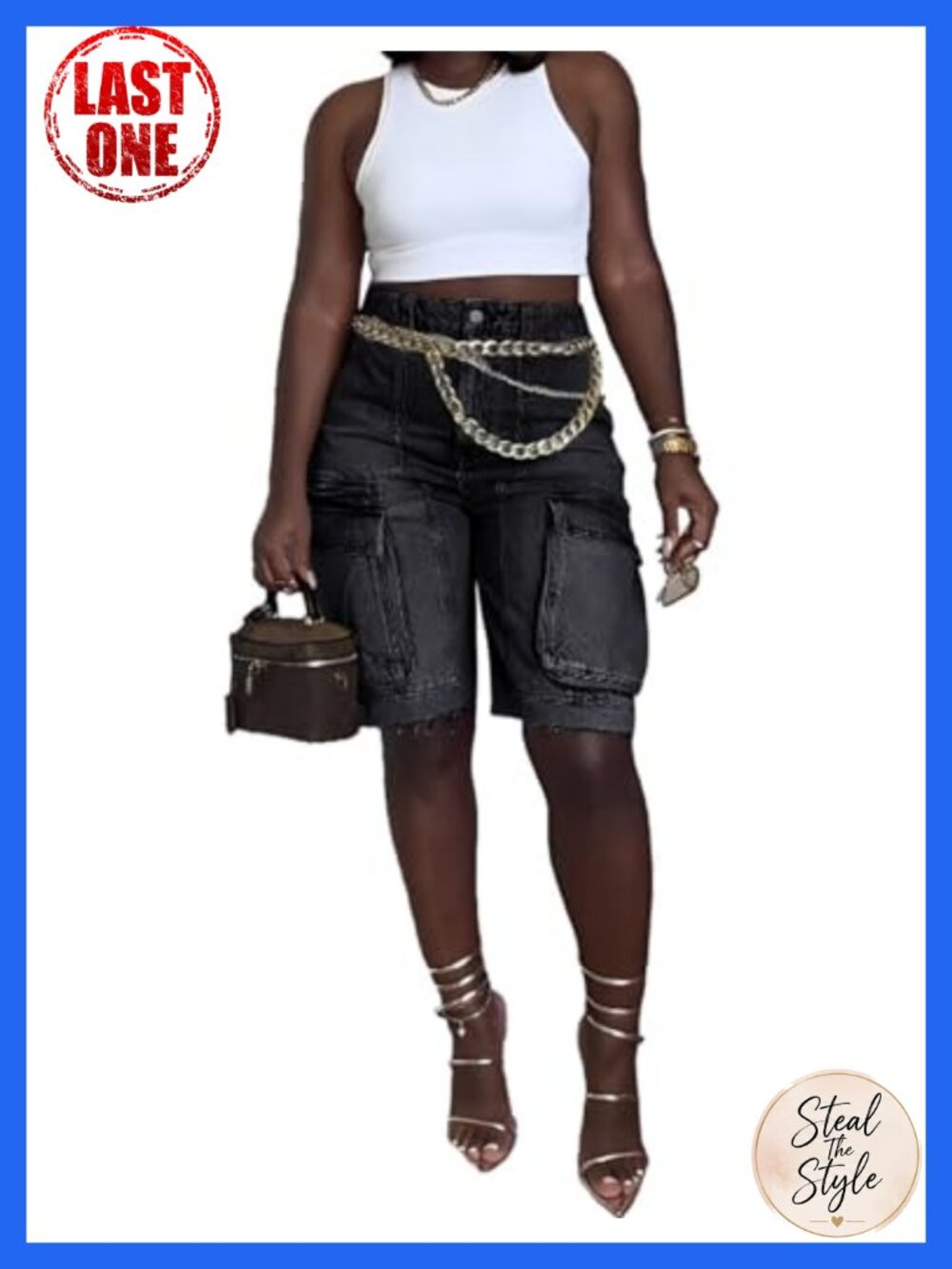 Y2k Baggy Denim Shorts Loose Fit Mid Rise Cargo Long Jean Shorts